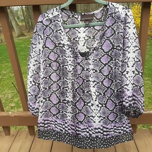 $5 DEAL Sheer Purple Snake Print Top